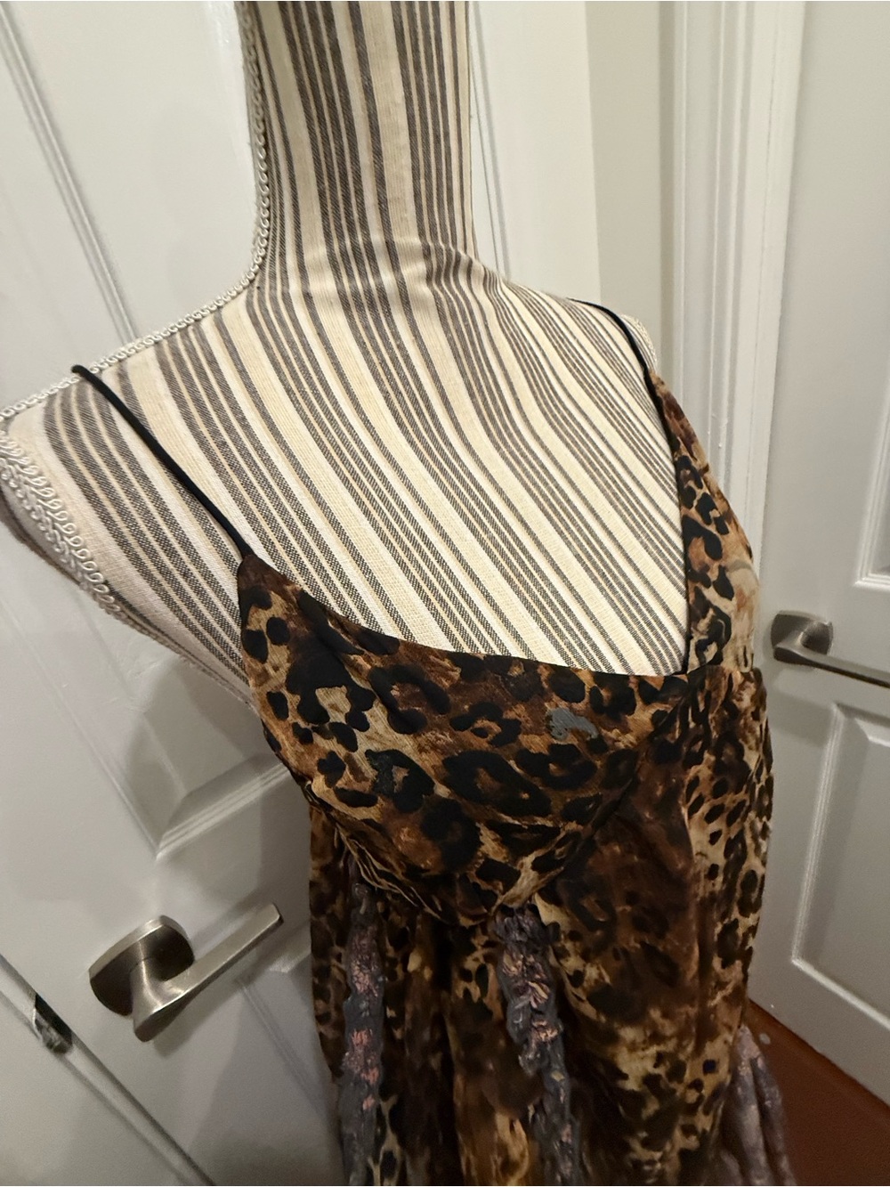 Anthropologie Ruffled Chiffon Maxi Dress leopard print and tiered ruffles Sm NWT - Picture 5 of 10